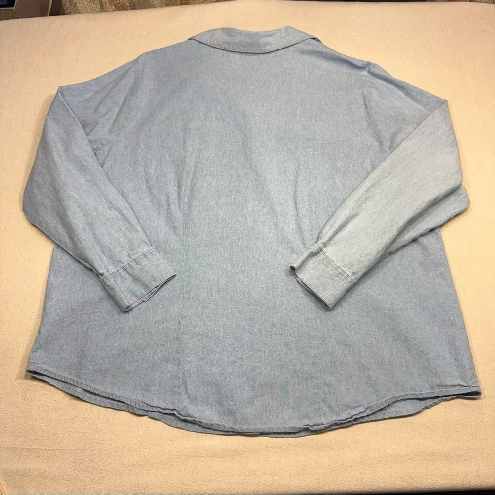 White Stag Woman - Light Blue Denim Shirt - Size 2X (18W/20W) - Picture 11 of 12